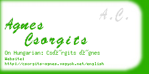 agnes csorgits business card